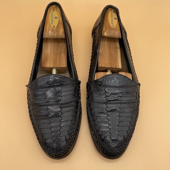 Deer Stags Palermo Leather Loafers Men\'s Size 10.5 M Black Weave Comfort Arch main image 7